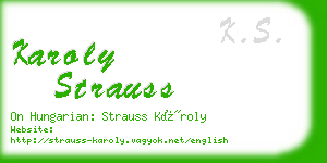 karoly strauss business card